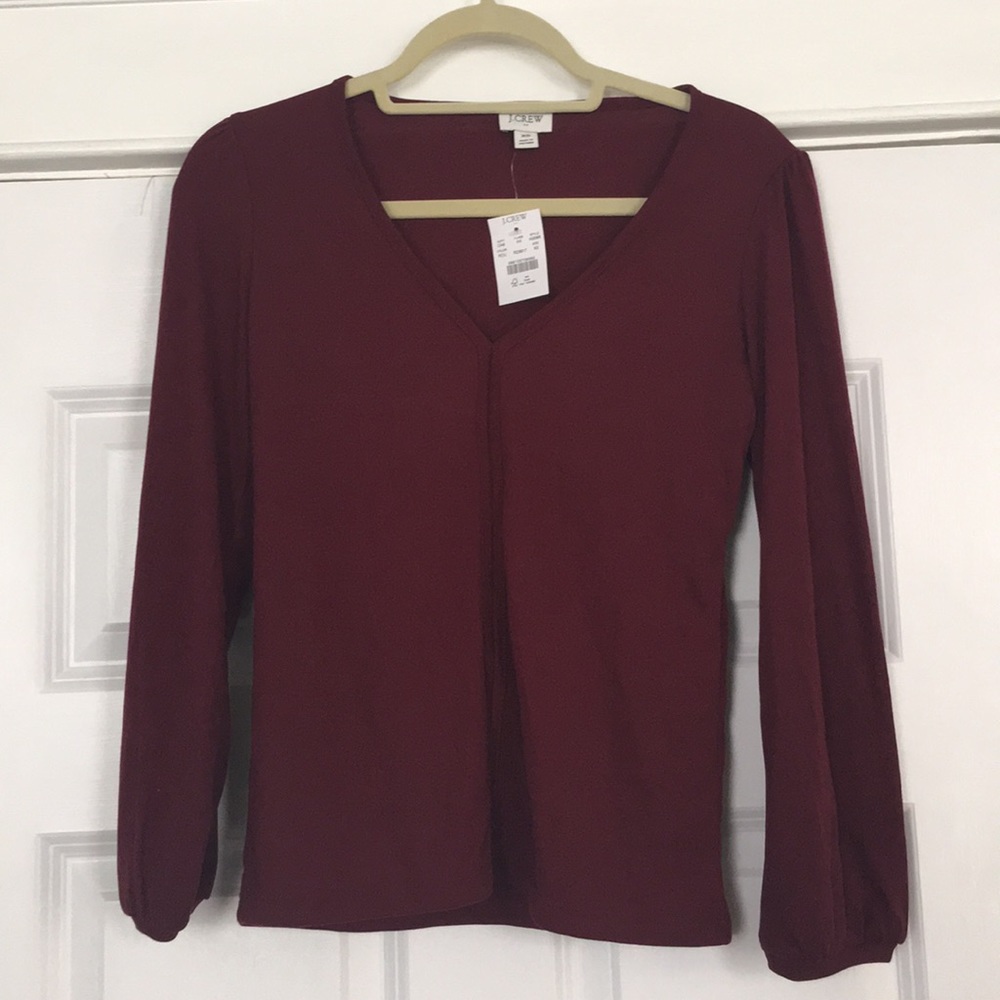 J Crew Maroon 3/4 length top